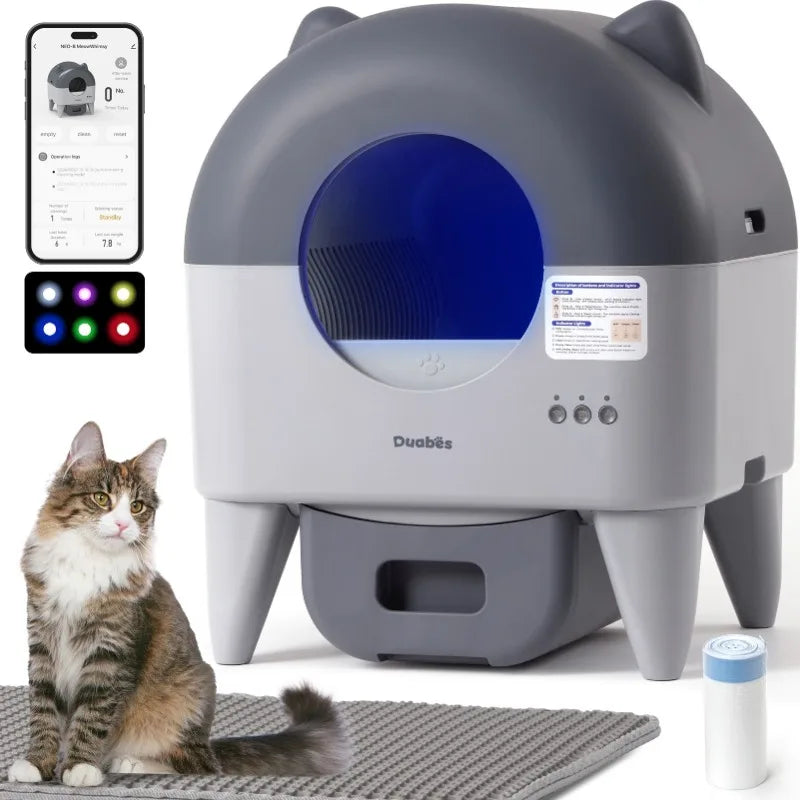 Automatic Self Cleaning Cat Litter Box with App Control