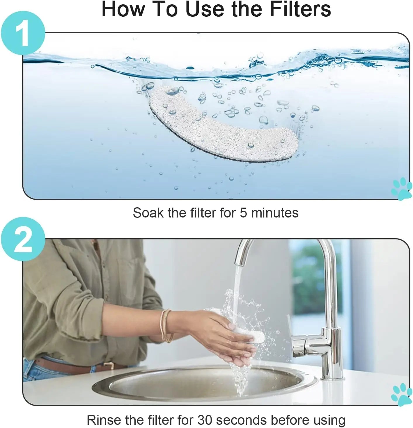 NPET DF10 Dog Water Fountain Replacement Filters Pack of 4