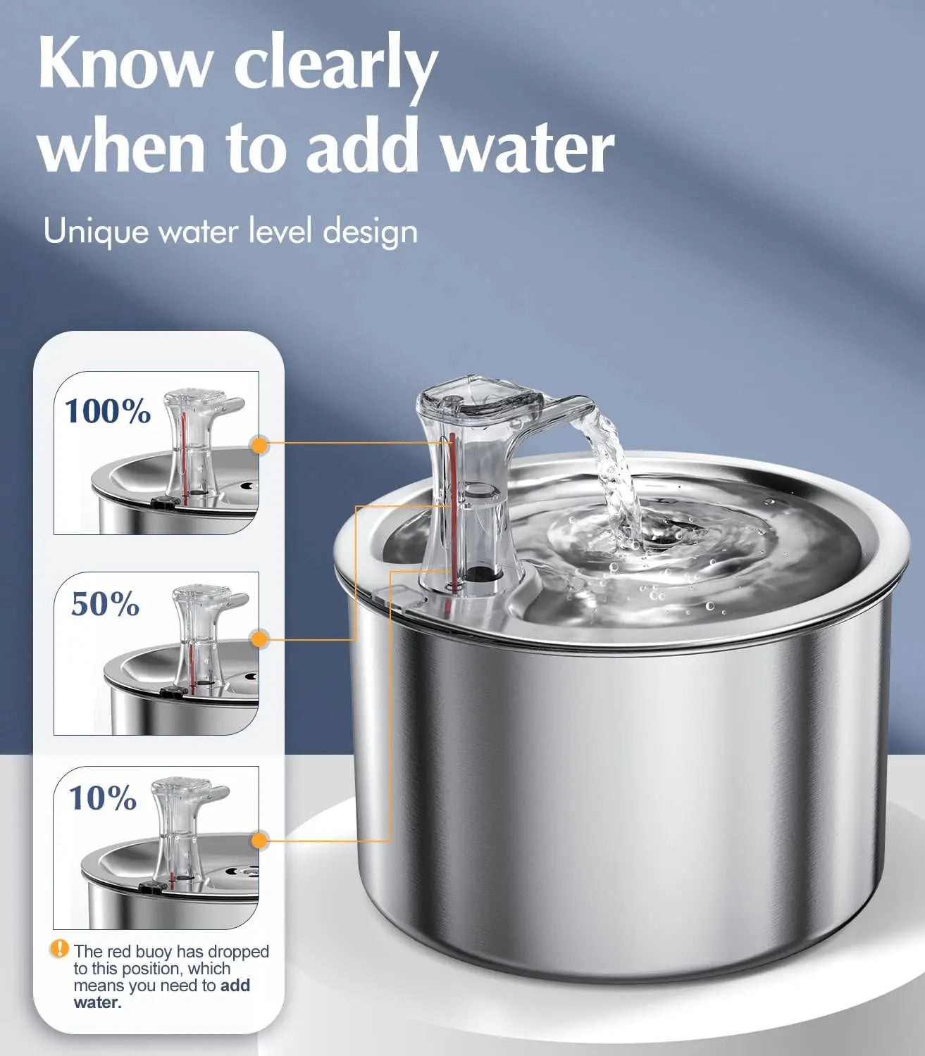 Automatic Stainless Steel Pet Water Fountain for Cats and Dogs