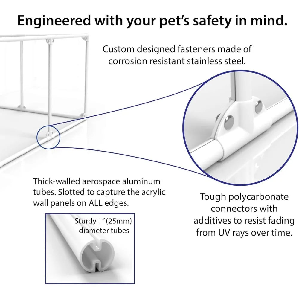 27" Tall Large Lucidium Pet Pen, White
