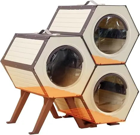 Outdoor Cat House, Heated and Insulated Cat Shelter for Winter, Weatherproof Cat Condo with Adjustable Temperature and Time, Fe