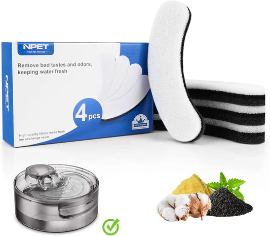 NPET DF10 Dog Water Fountain Replacement Filters Pack of 4