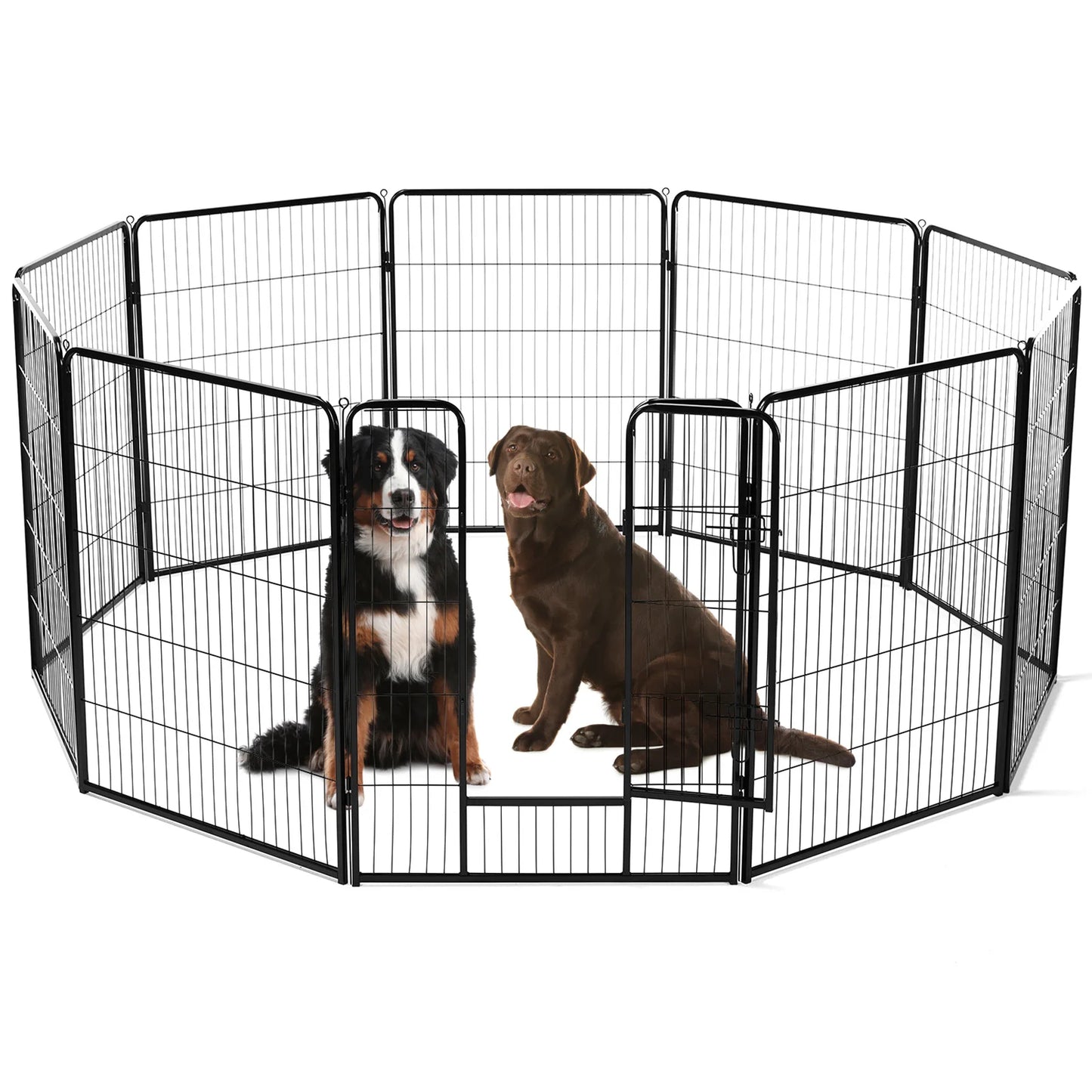 JHK 8 Panel Heavy Duty Metal Dog Playpen for Indoor Outdoor Use