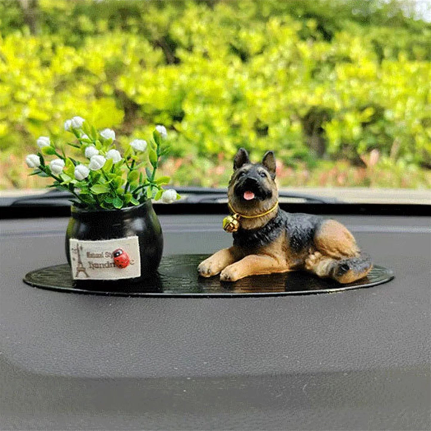 Charming Shepherd Car Ornament Resin Dashboard Figurine Gift