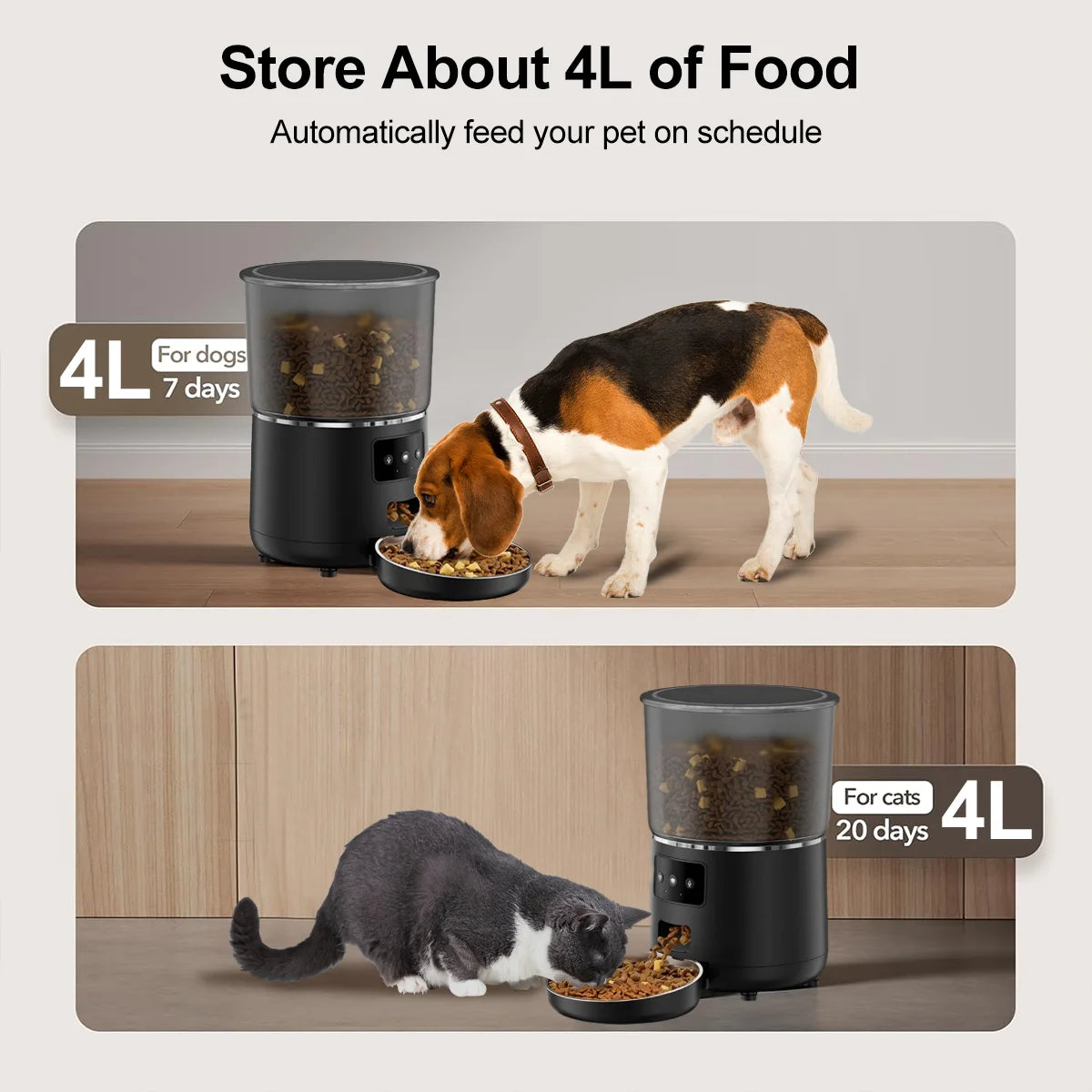 NPET Automatic WiFi Cat Feeder 4L Smart Portion Control