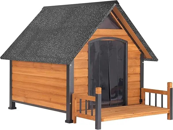 Large Weatherproof Dog House with Metal Frame for All Breeds