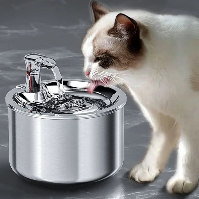 Automatic Stainless Steel Pet Water Fountain for Cats and Dogs