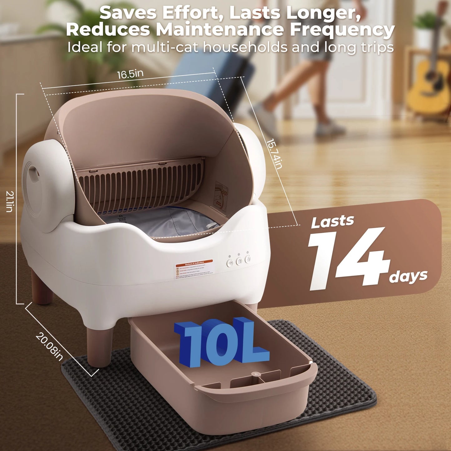 Self Cleaning Automatic Cat Litter Box with App Control