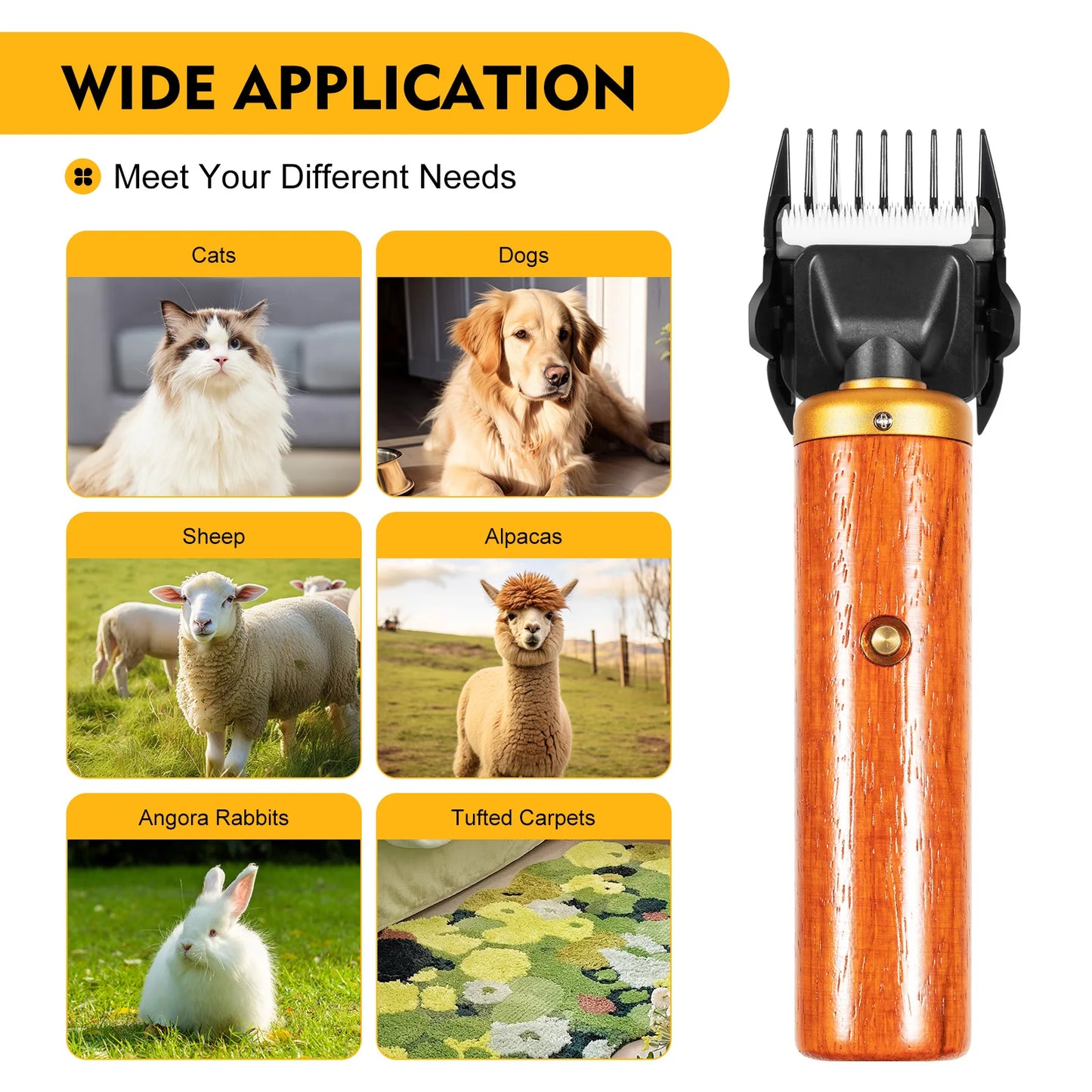 Electric Sheep Shears with Wooden Handle 55W Goat Clipper