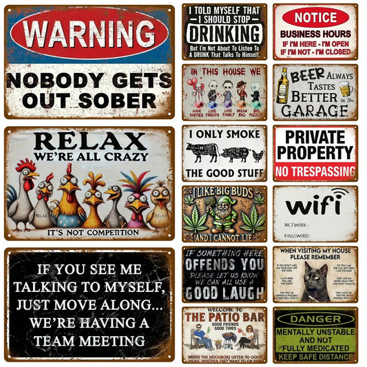 Vintage Metal Tin Sign Wall Art Retro Bar Decor 20x30cm