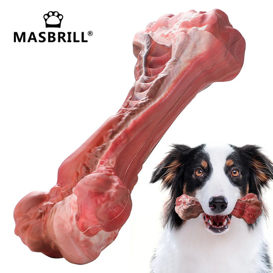 Durable Rubber Dog Bone Chew Toy for Dental Health and Fun