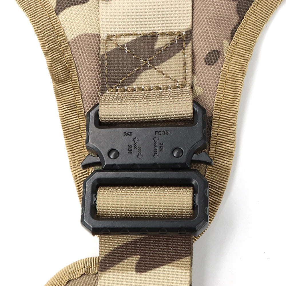 Military Tactical Dog Harness Vest With Leash Patches Set For Malinois