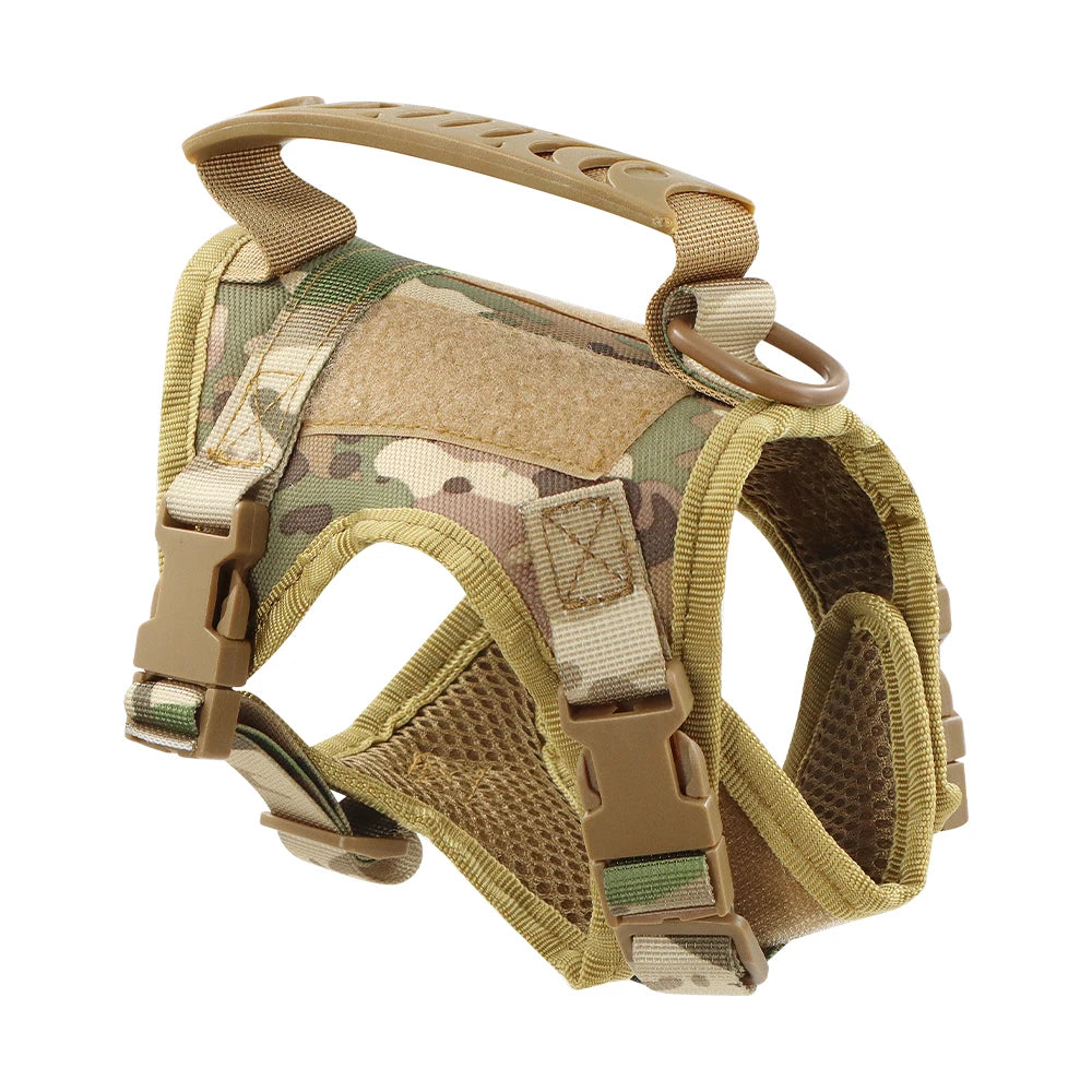 Tactical Cat Harness Leash Set With Handle And 9 Patches
