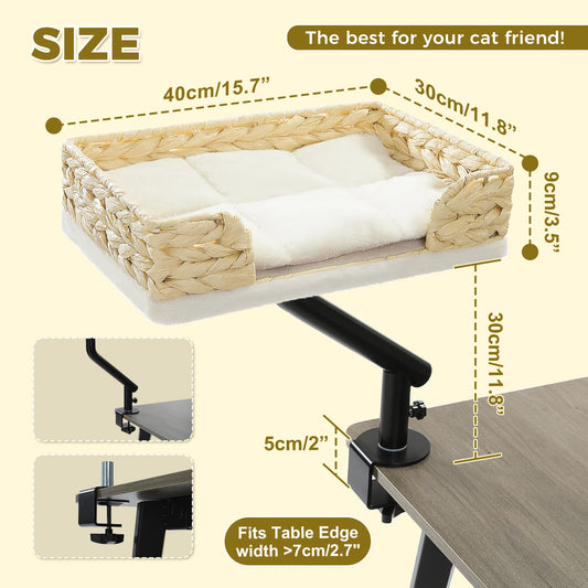 Cat Desk Bed 360 Rotatable Stand For Indoor Cats Hammock