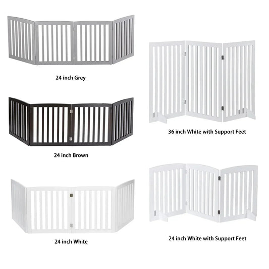 Folding Pet Fence Dog Gate Safety Barrier 3/4 Panels Multi-Color