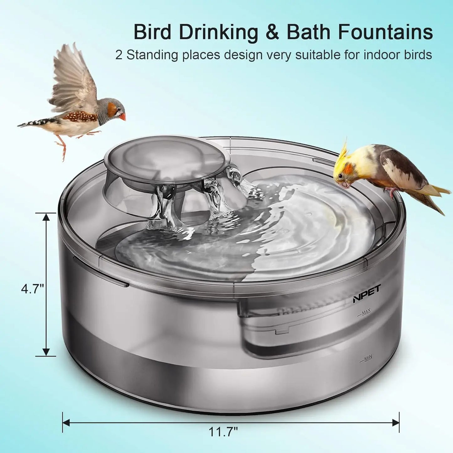 NPET DF10 Dog Water Fountain 170oz Large Automatic Dispenser