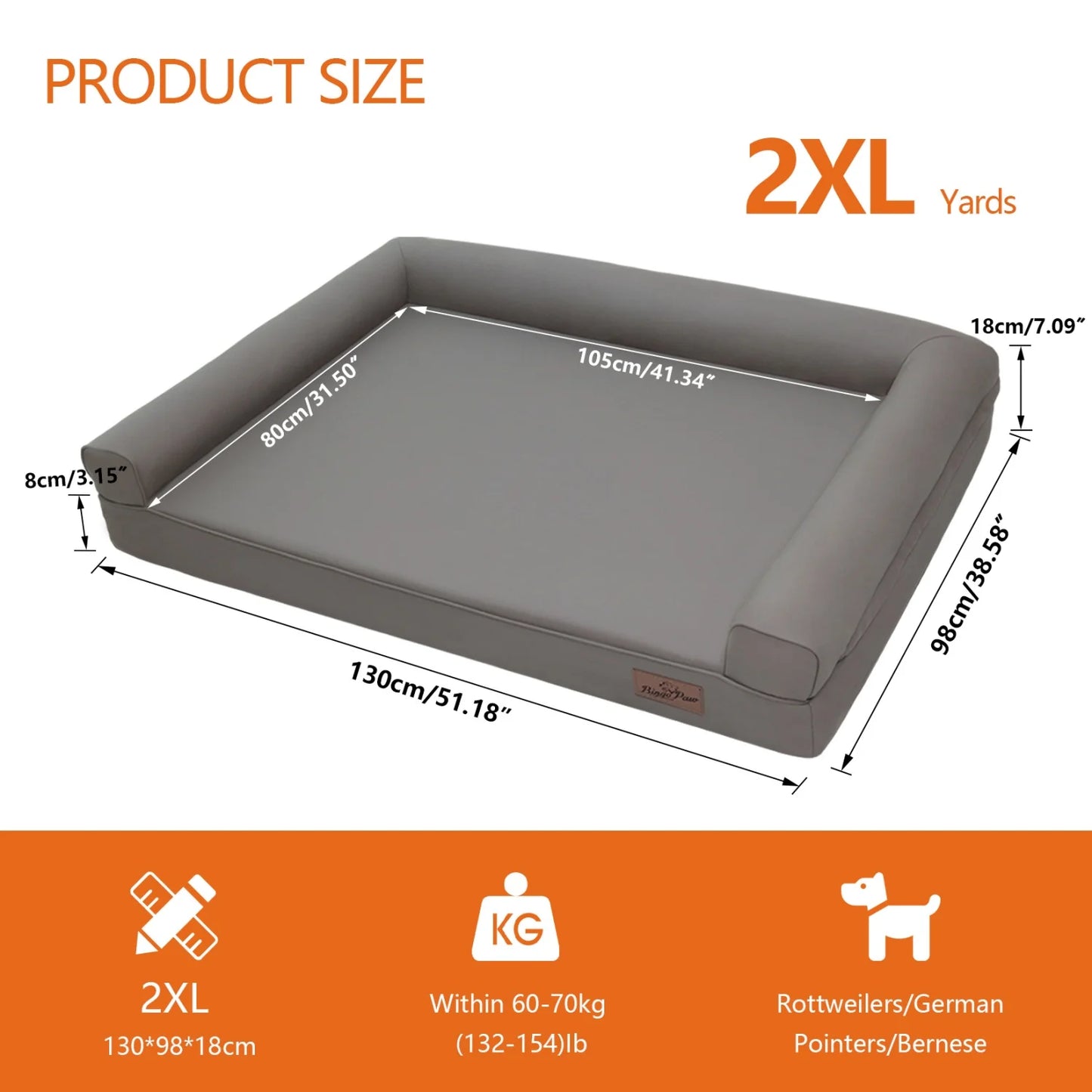 M-2XL All Breed Microfiber Leather Dog Bed With Foam Base