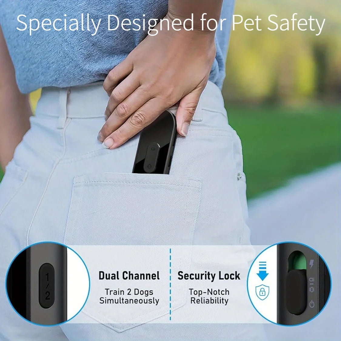 Rechargeable Waterproof Dog Shock Collar with Remote and LED Light