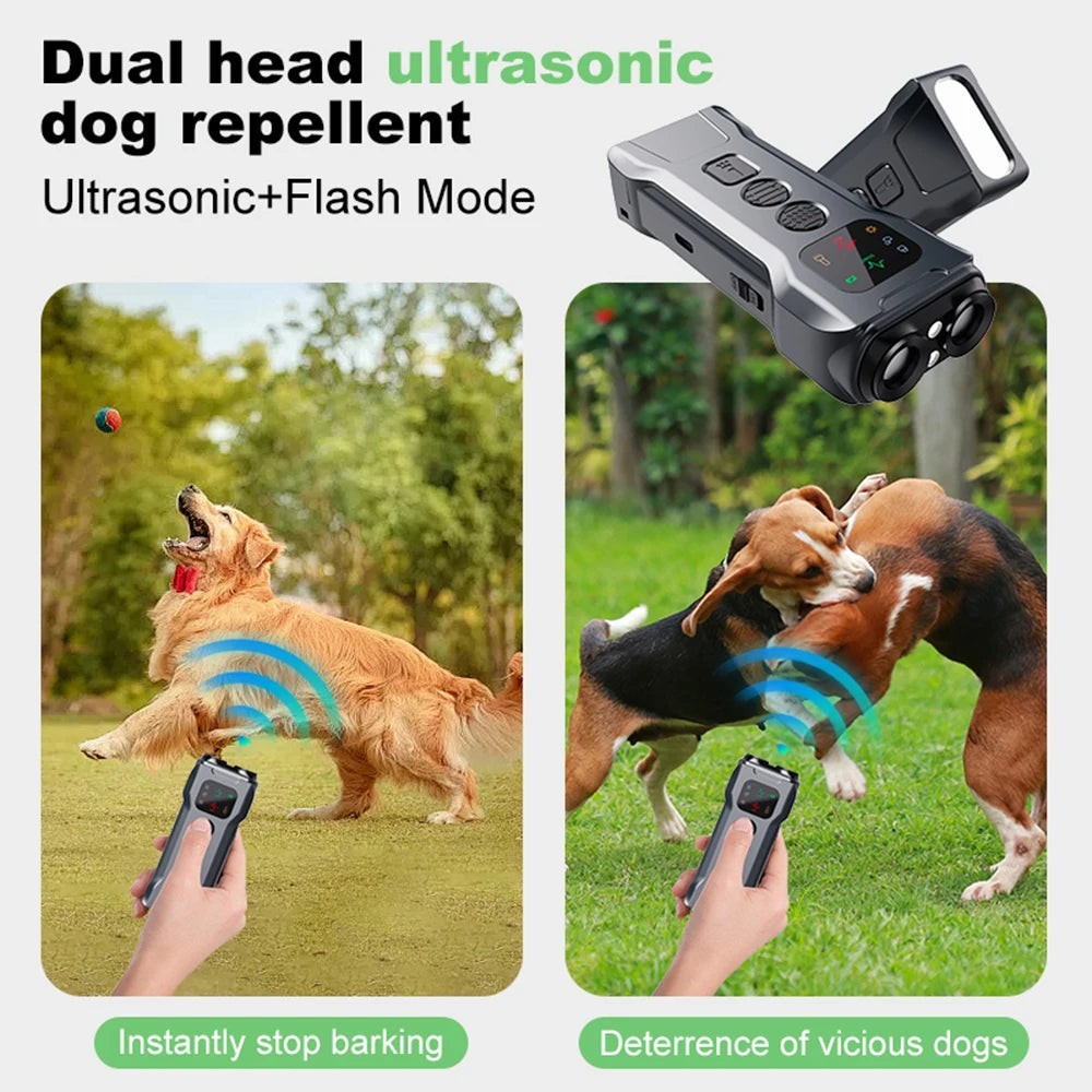 Ultrasonic Dog Repeller Training Device Rechargeable LED