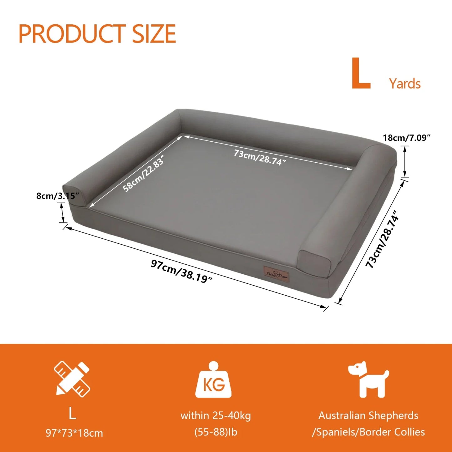 M-2XL All Breed Microfiber Leather Dog Bed With Foam Base