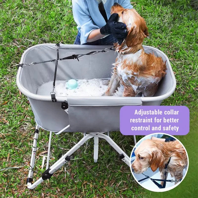 Elevated Foldable Dog Bath Tub for Medium to Large Pets