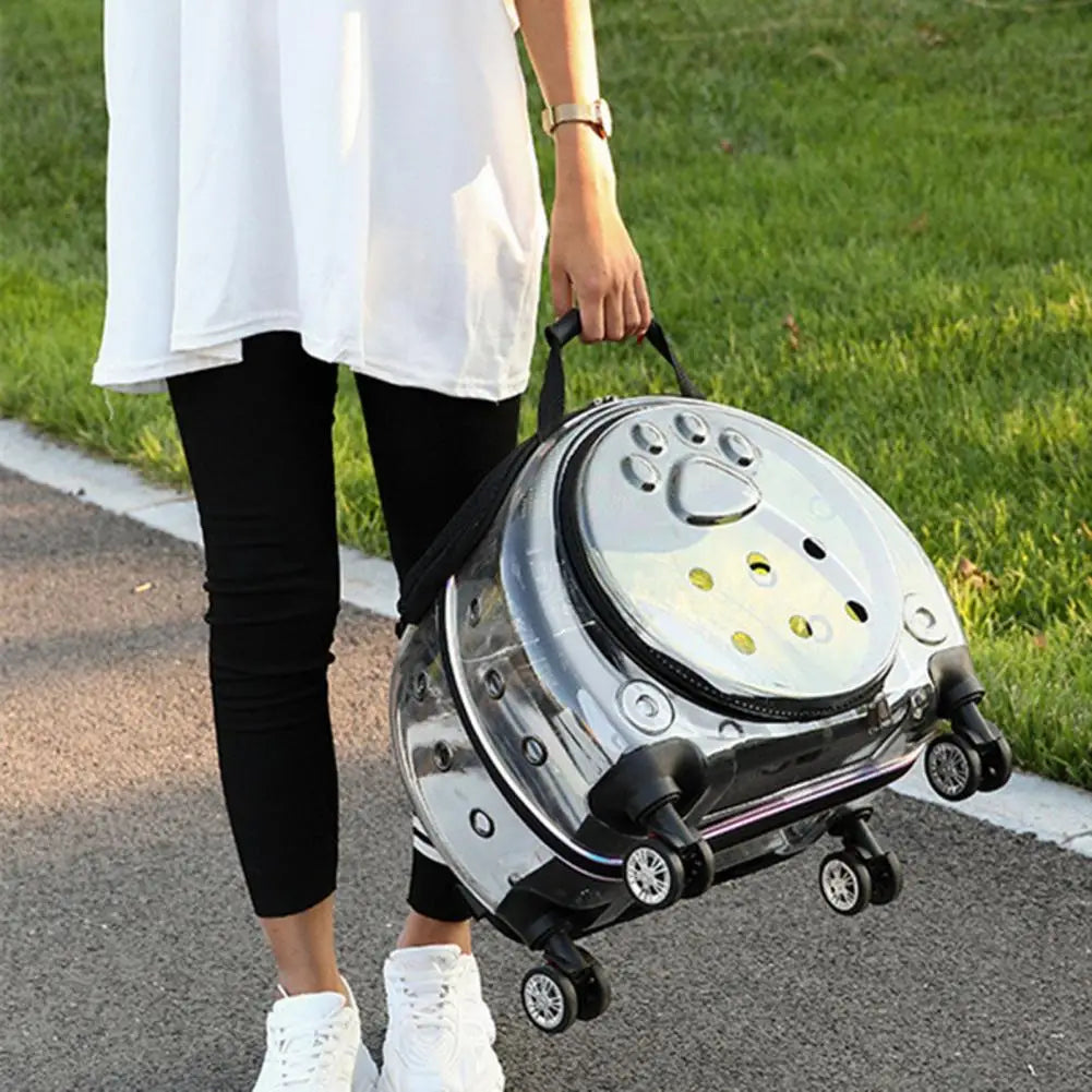 Portable Pet Trolley Case With Ventilation Holes For Cats