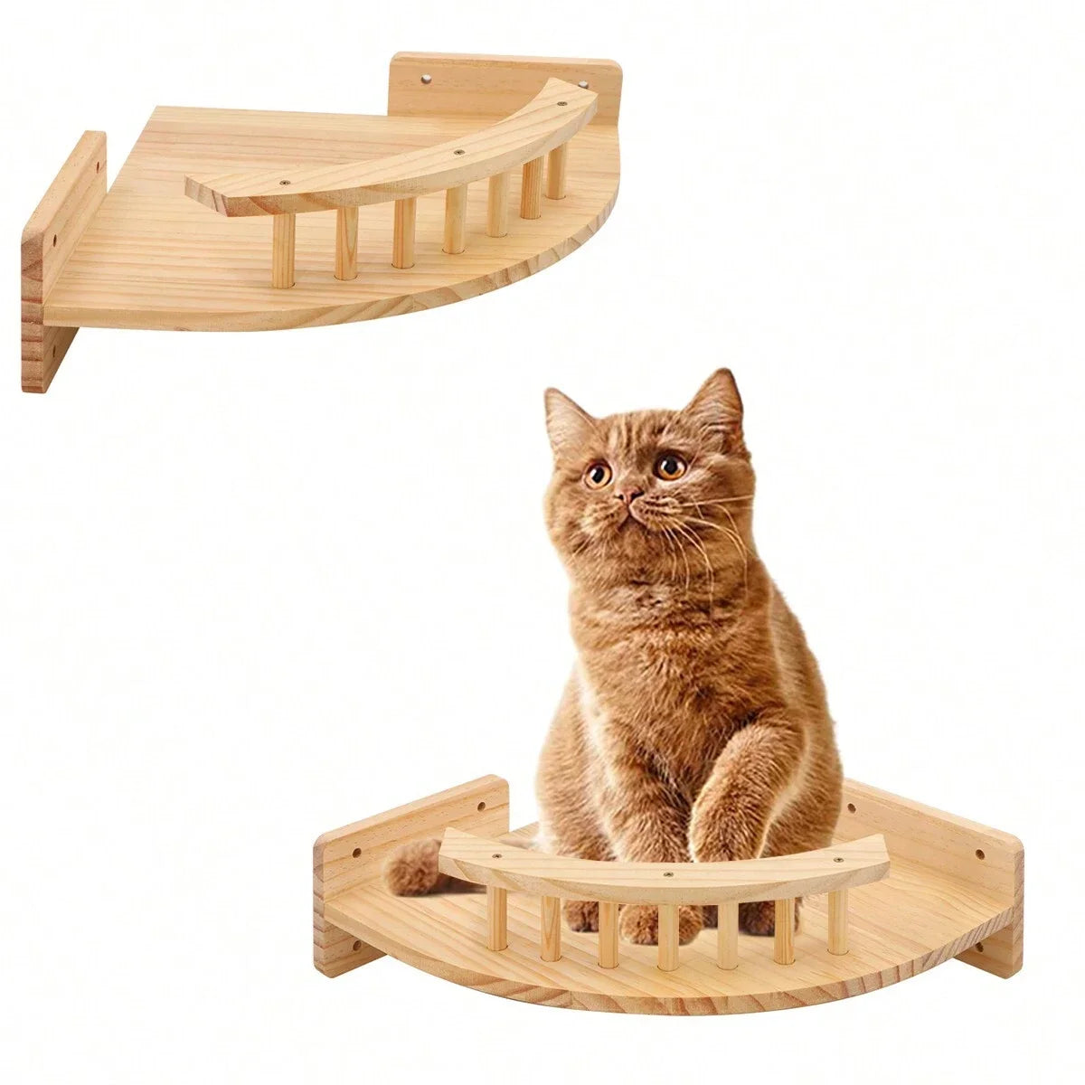 Corner Cat Tree With Steps Wall Mounted Indoor Cat Hammock
