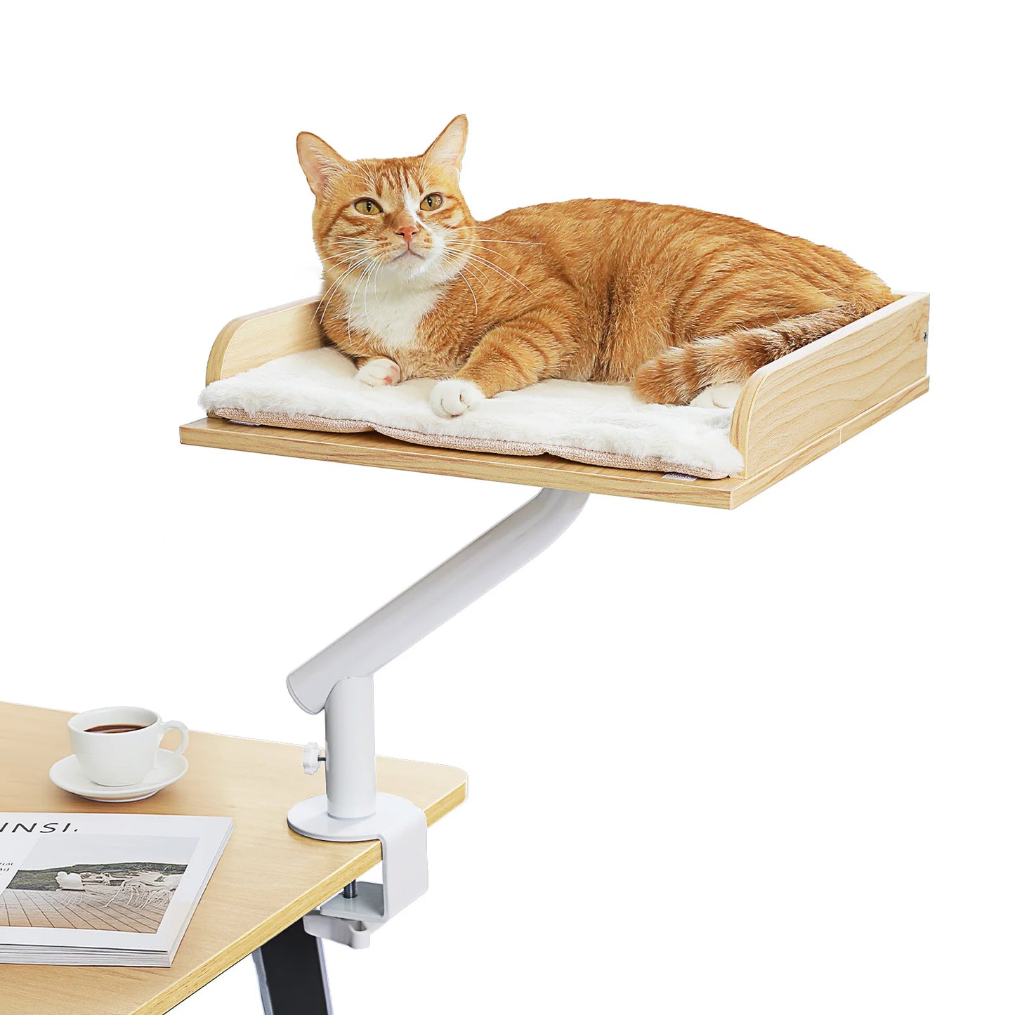 Cat Desk Bed 360 Rotatable Stand For Indoor Cats Hammock