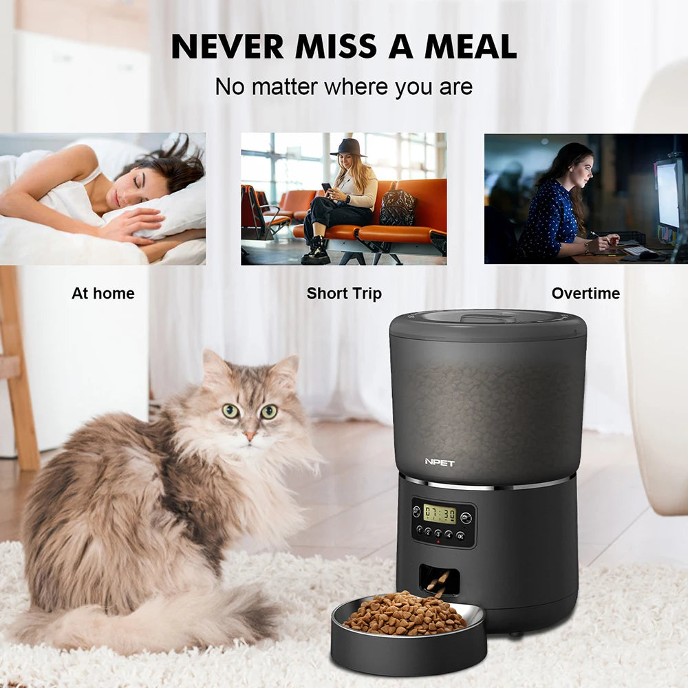 NPET 4L Automatic Smart Pet Feeder for Cats and Dogs