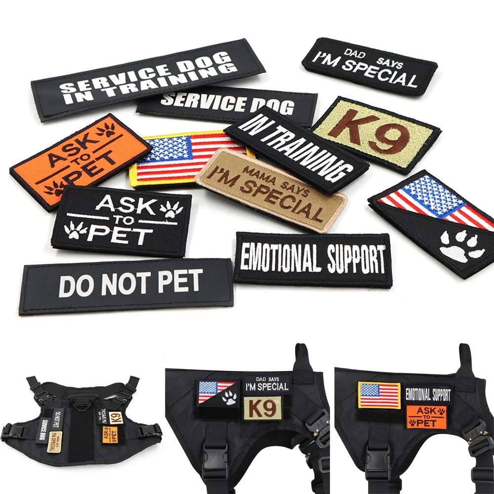Military Tactical Dog Harness Vest With Leash Patches Set For Malinois