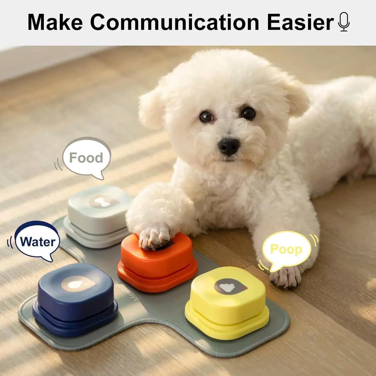 Mewoofun Dog Talking Buttons Set with Rubber Mat for Training