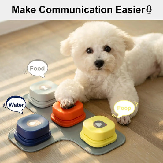 Mewoofun Dog Talking Buttons Set with Rubber Mat for Training