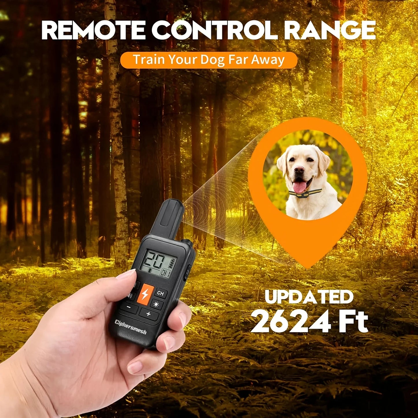 Rechargeable Waterproof Dog Training Collar With Clicker