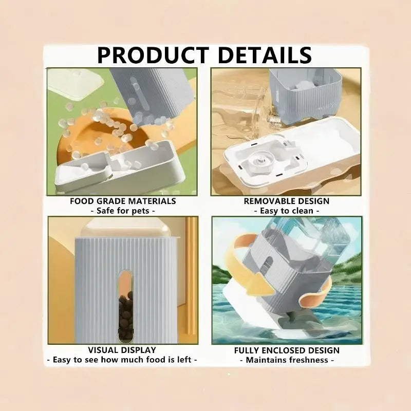 Large Capacity Automatic Dog and Cat Feeder Water Dispenser