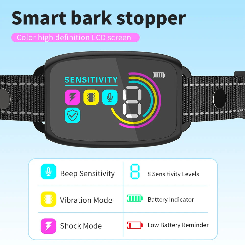 Smart Automatic Anti Barking Dog Collar Type C Rechargeable