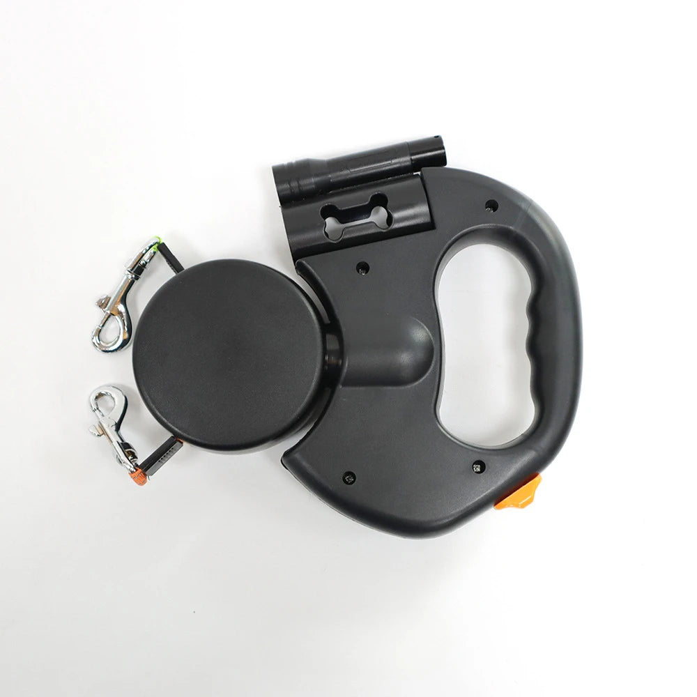 Automatic Retractable Two-End Dog Leash with Flashlight