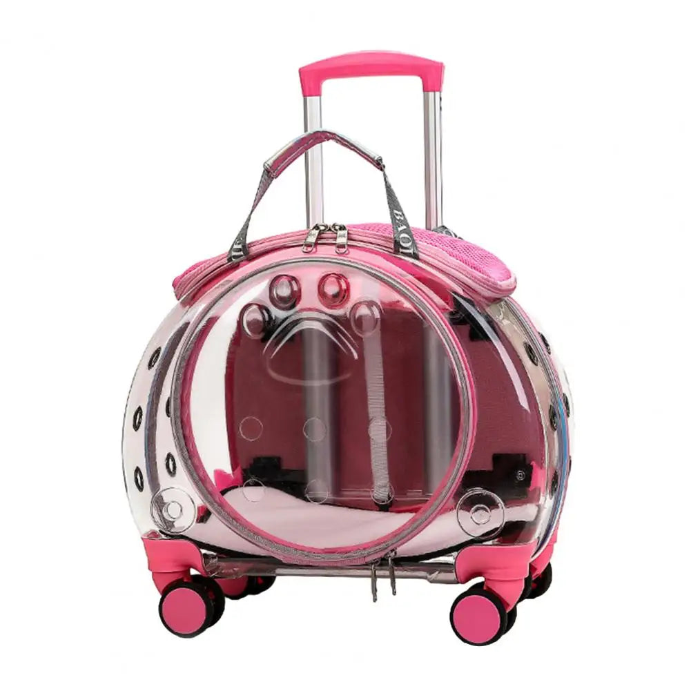 Portable Pet Trolley Case With Ventilation Holes For Cats