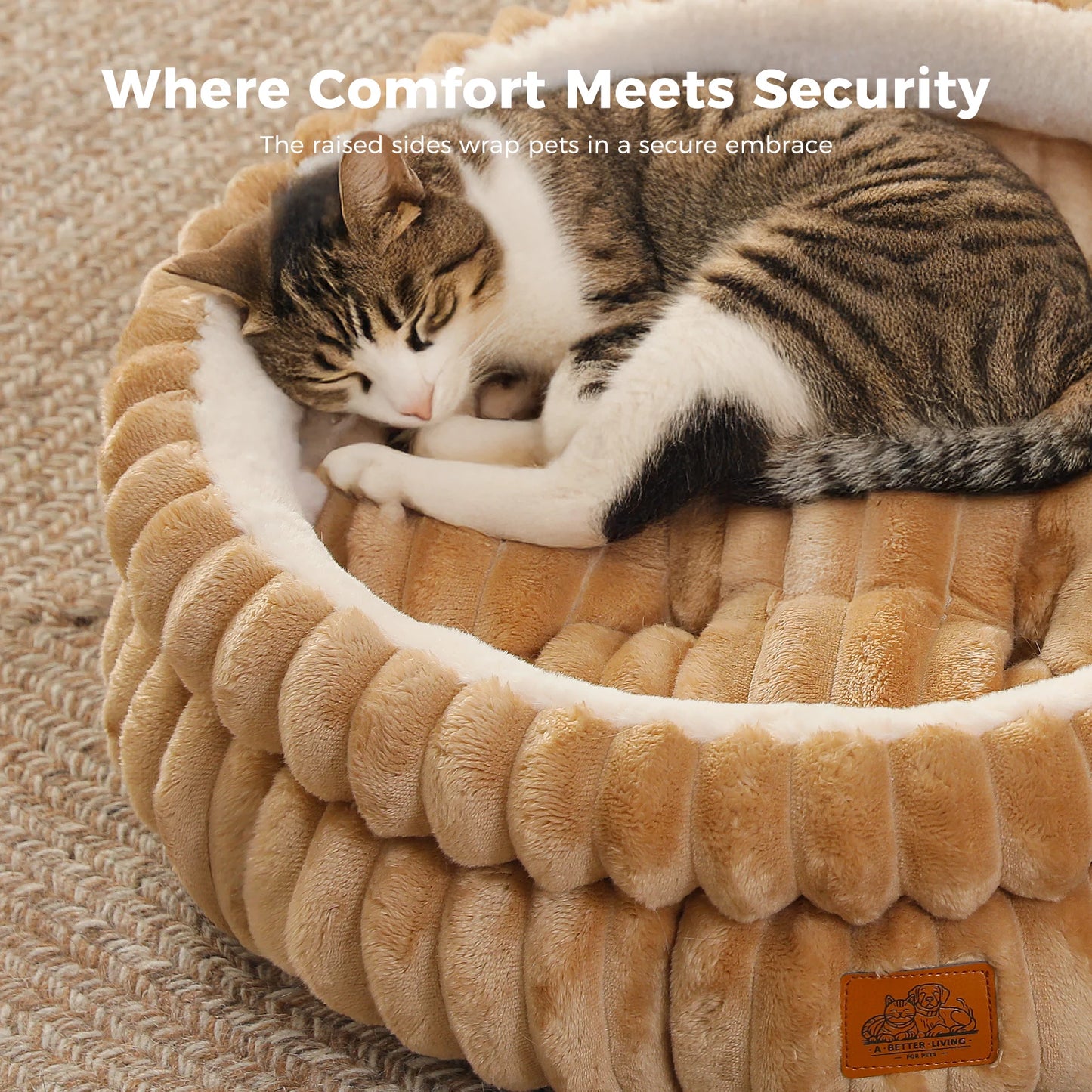 PAWZ Road Round Dog And Cat Bed For Medium Pets Washable Indoor All Seasons