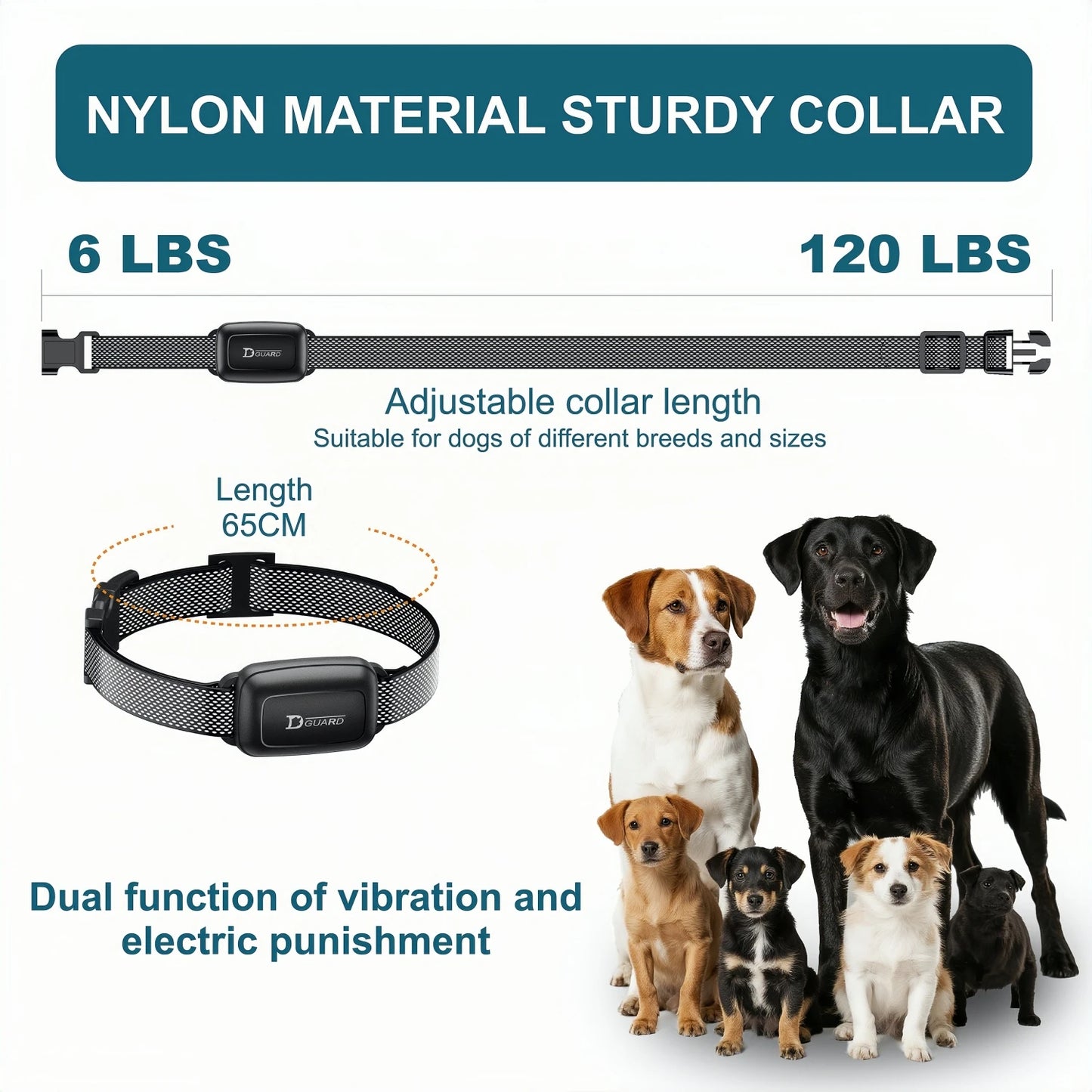 YHLC Detachable Dog Bark Collar Rechargeable Vibration