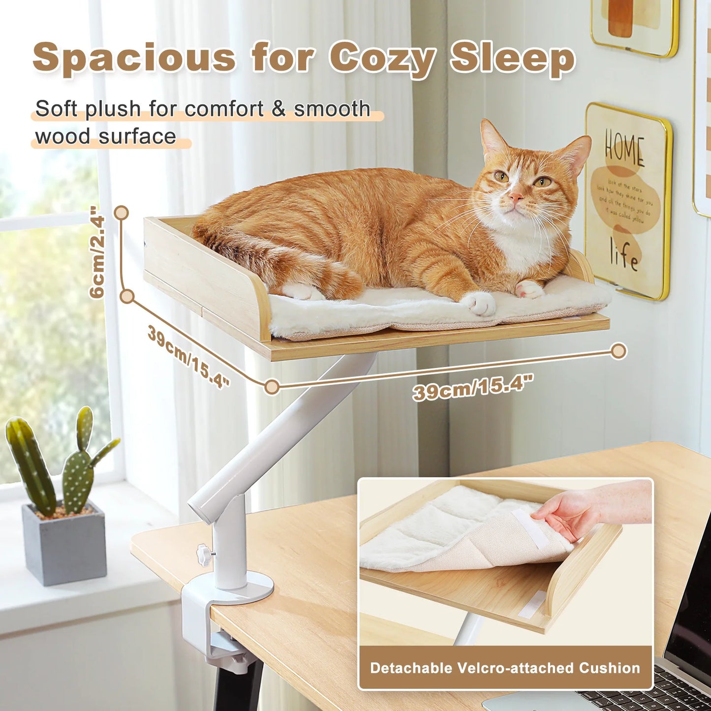 Cat Desk Bed 360 Rotatable Stand For Indoor Cats Hammock