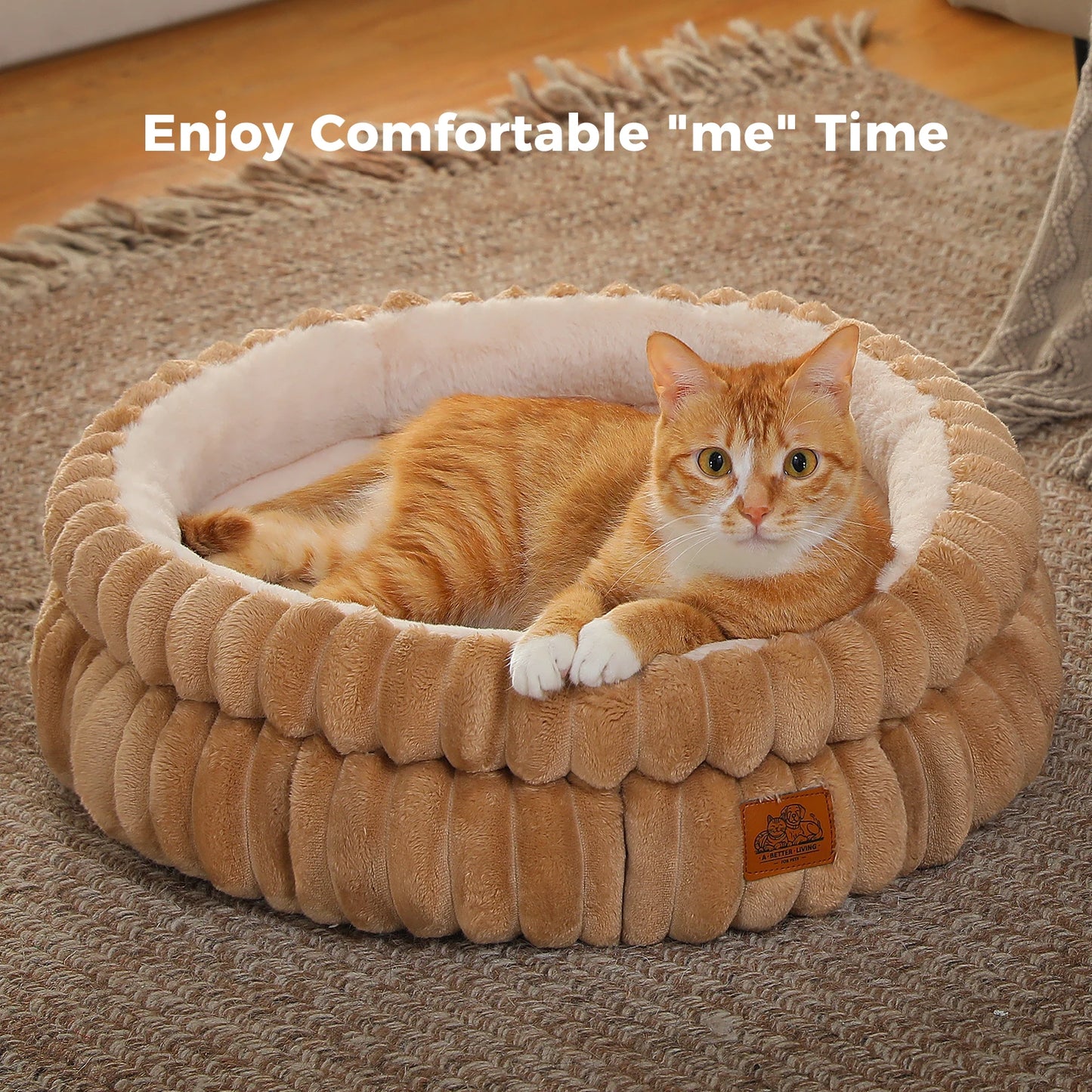 PAWZ Road Round Dog And Cat Bed For Medium Pets Washable Indoor All Seasons