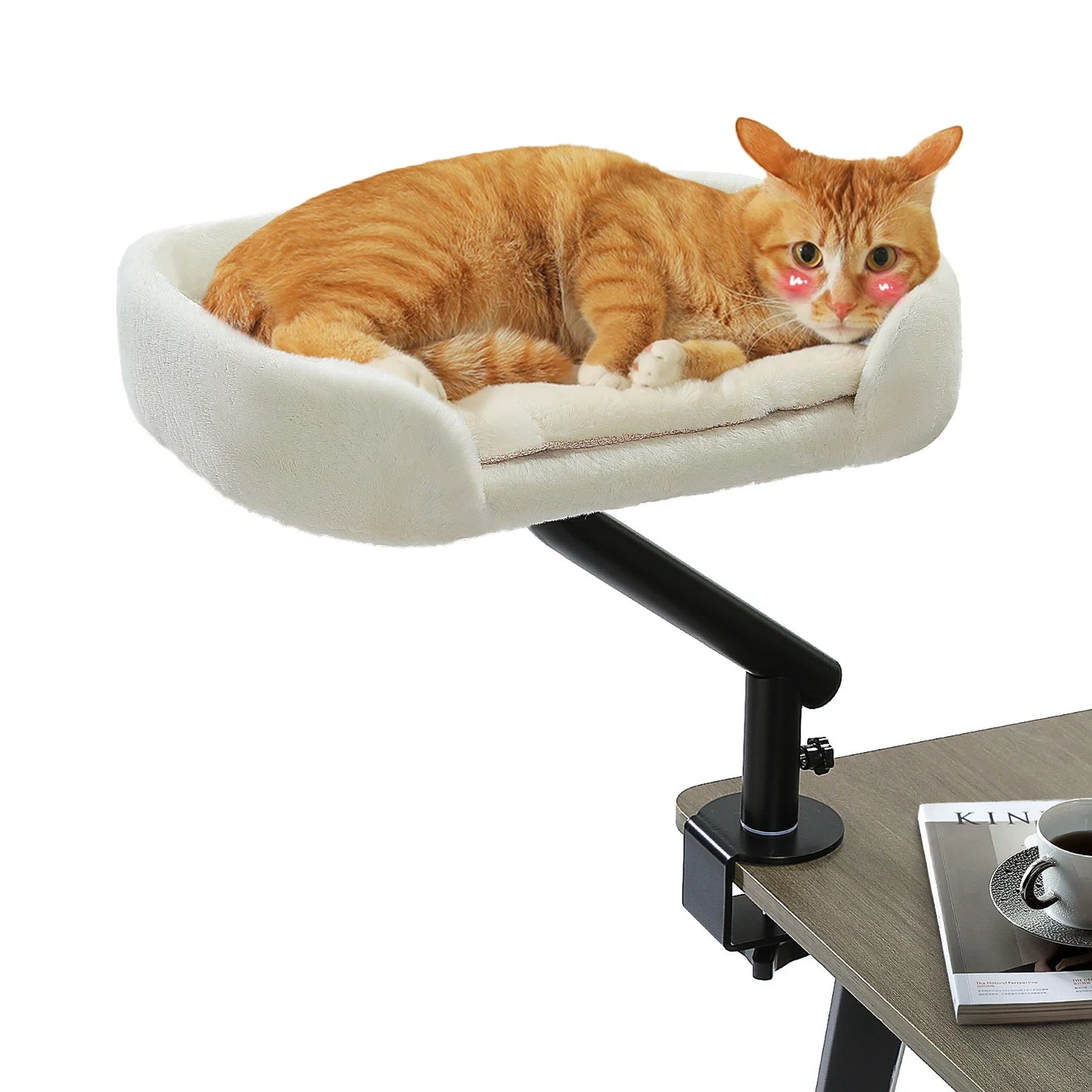 Cat Desk Bed 360 Rotatable Stand For Indoor Cats Hammock