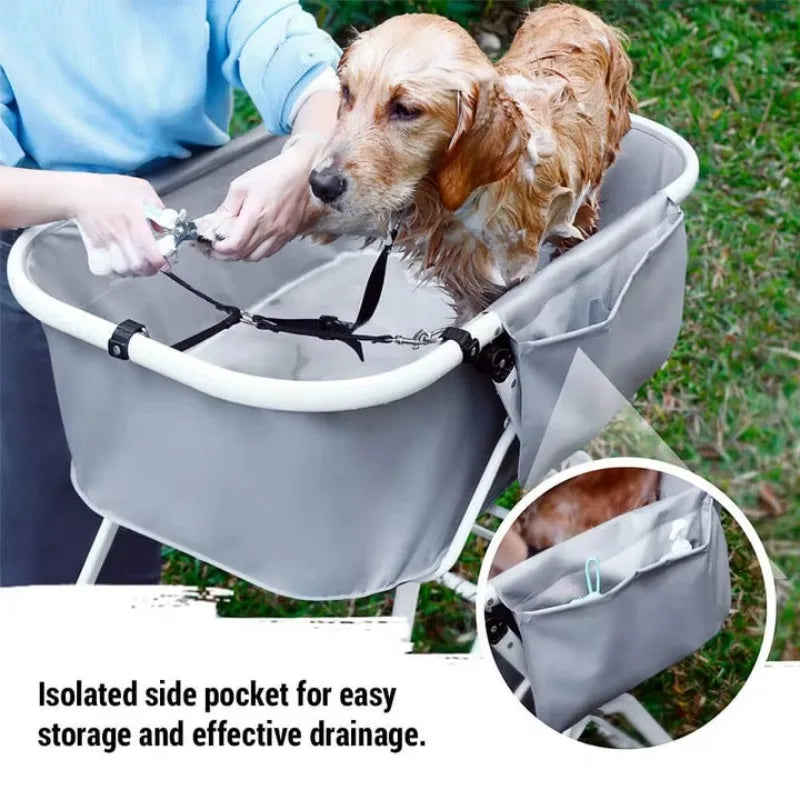 Elevated Foldable Dog Bath Tub for Medium to Large Pets
