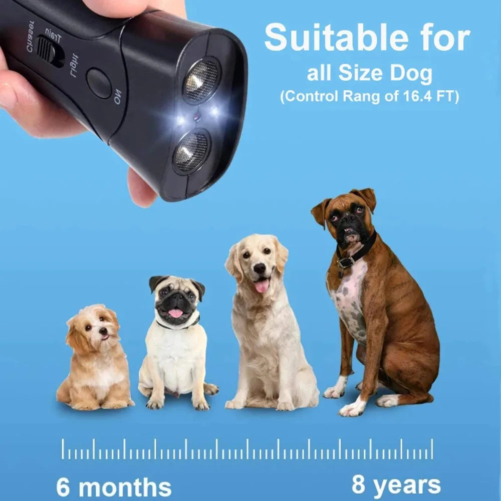 3 In 1 Dog Bark Deterrent Handheld Bark Control Device LED
