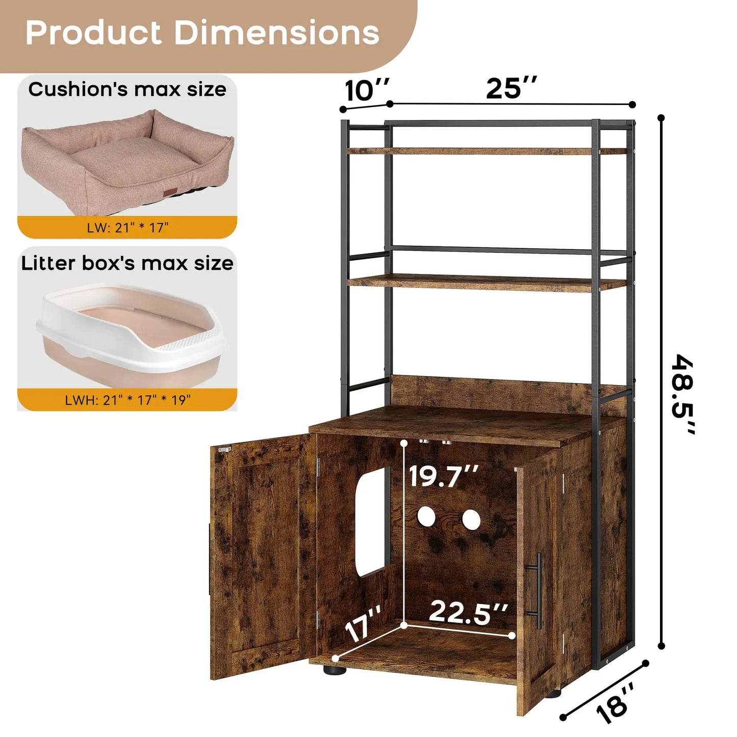 2-In-1 Hidden Cat Litter Box Enclosure With Odor Control