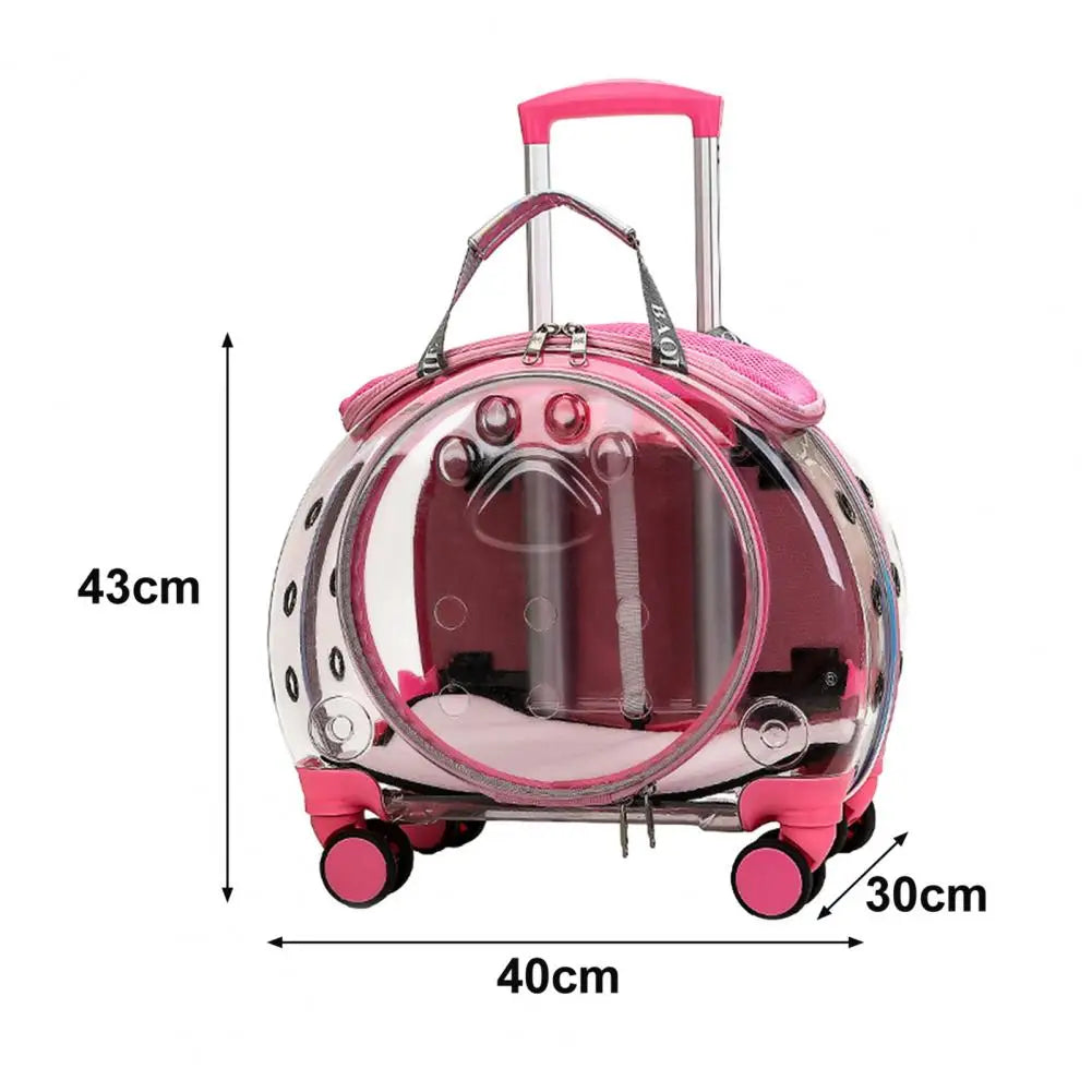 Portable Pet Trolley Case With Ventilation Holes For Cats