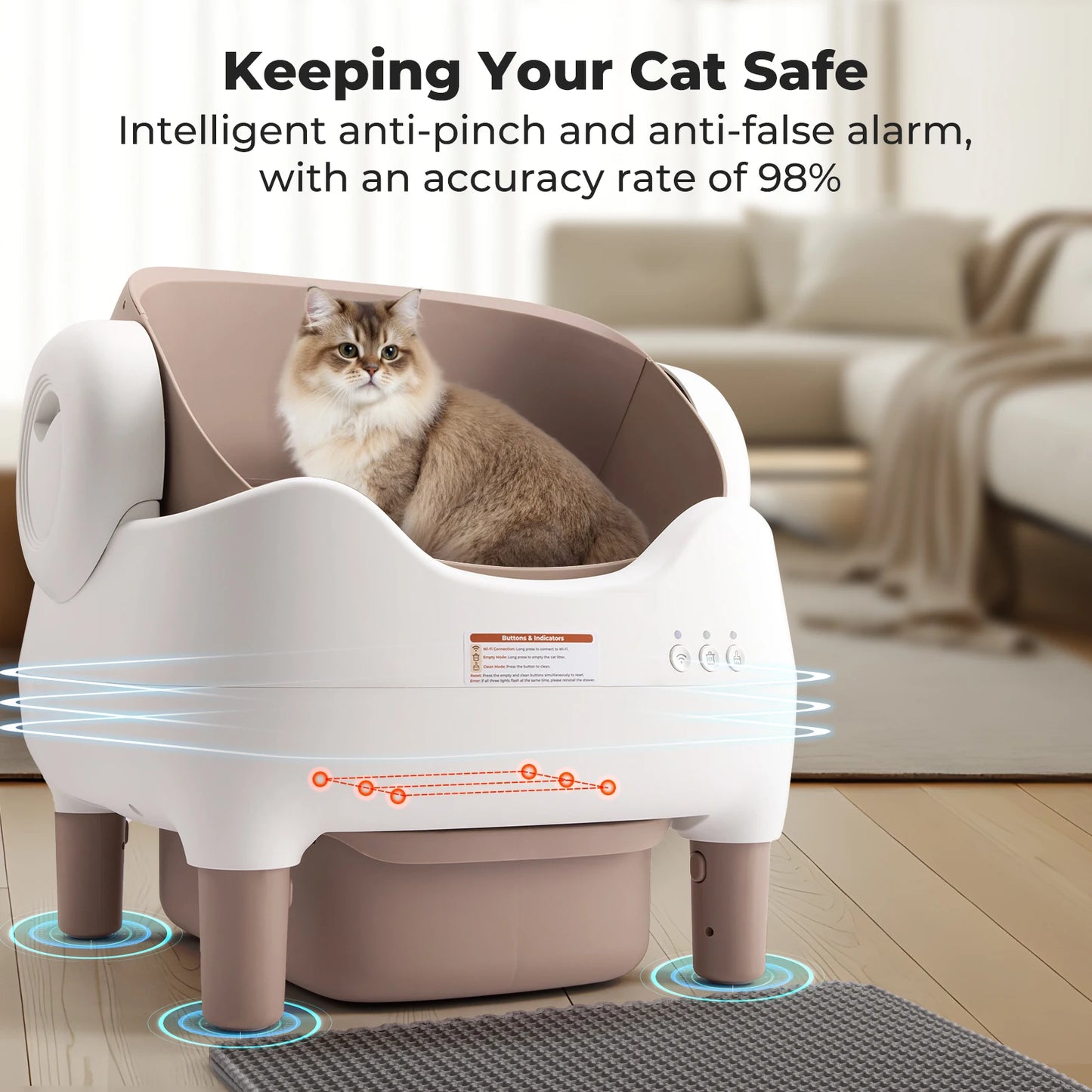 Self Cleaning Automatic Cat Litter Box with App Control