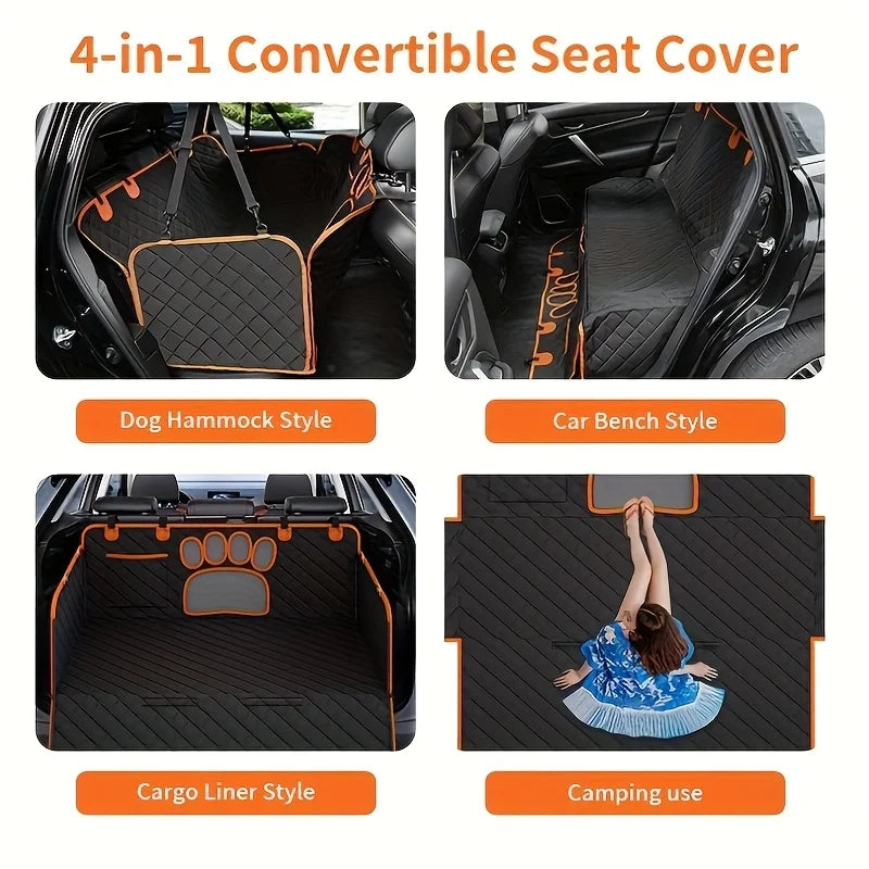 Heavy Duty Dog Seat Cover Hammock With Side Flaps Waterproof