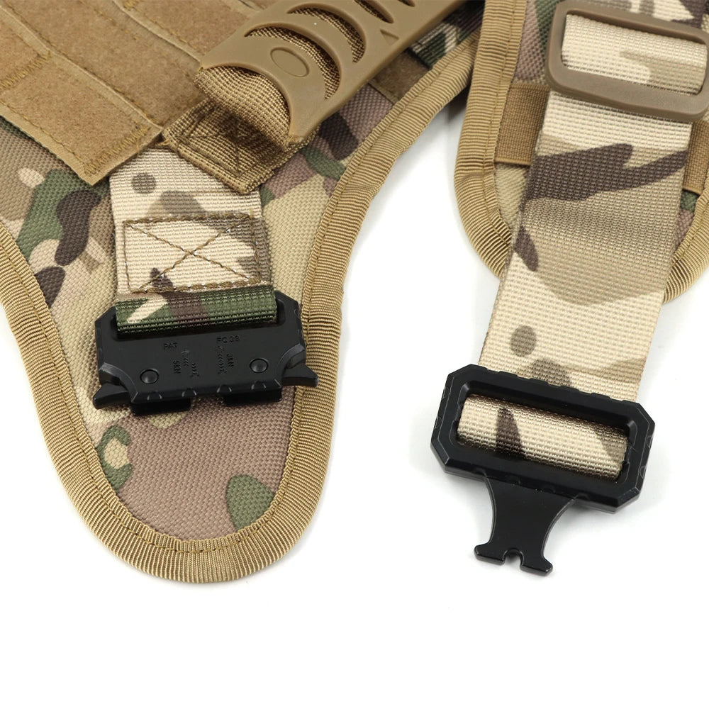 Military Tactical Dog Harness Vest With Leash Patches Set For Malinois