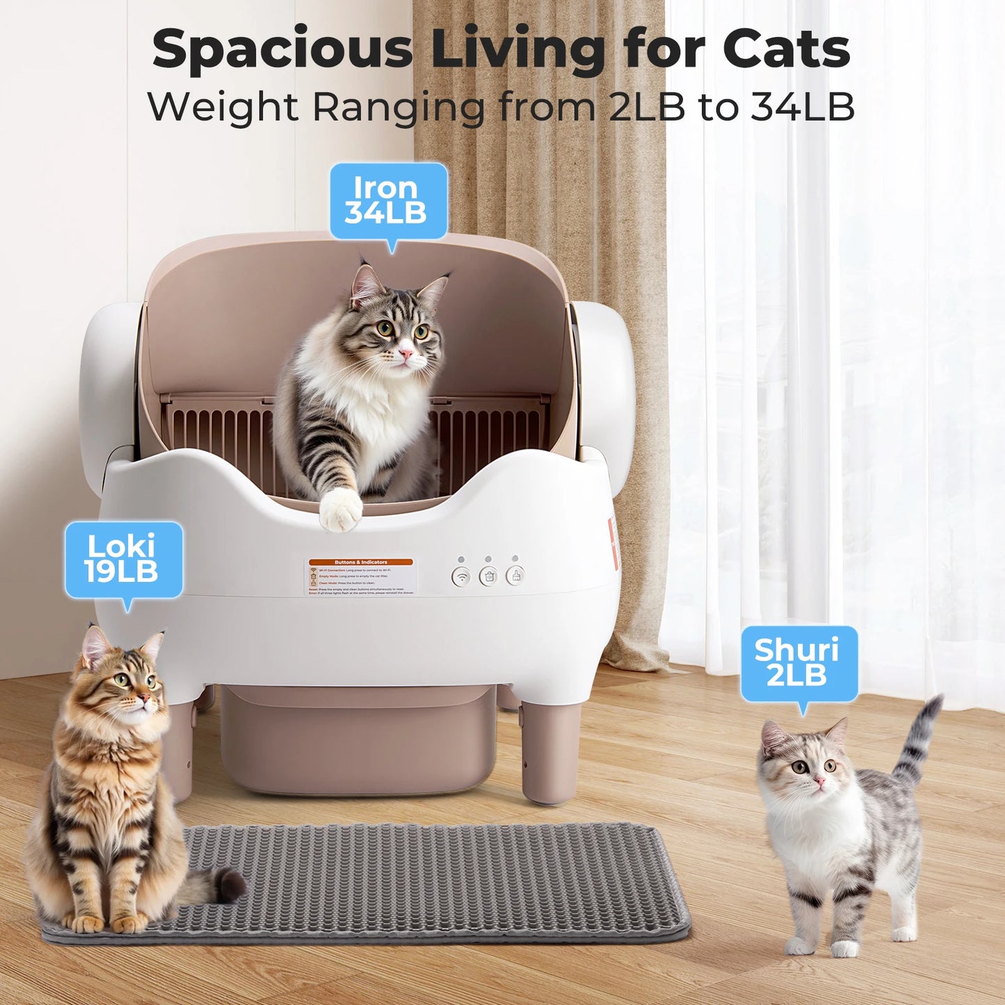 Self Cleaning Automatic Cat Litter Box with App Control